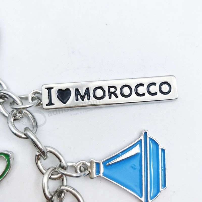 Morocco Pot metal Keychain The metal Charm keychain Key Tag