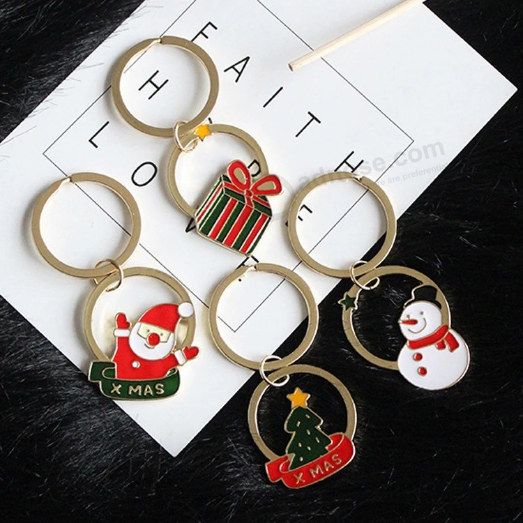 Custom holiday Gift Set logo Gift snowman Christmas trees Keychain