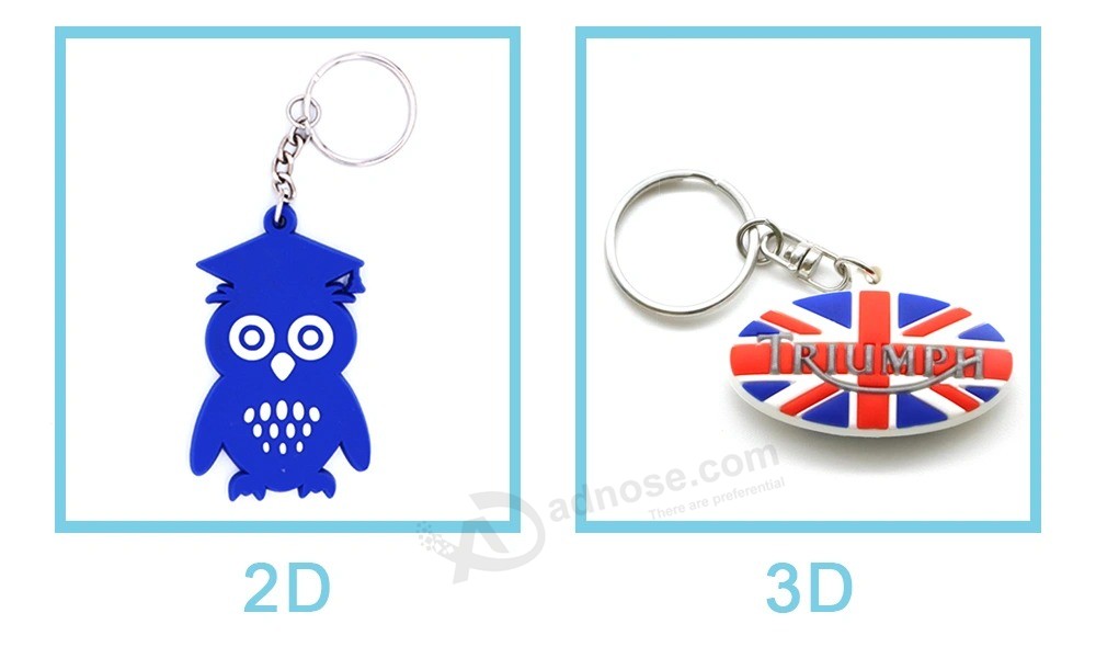 Design 2D custom Fashionable soft PVC Keychain