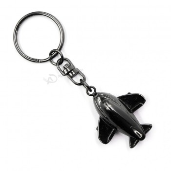 Custom Wholesale Soft Enamel Plane Shape Key Tag Key Holder Rubber Keychain Plastic Key Chain