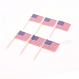 Food Decoration Customized Printing Wooden Toothpick Flags