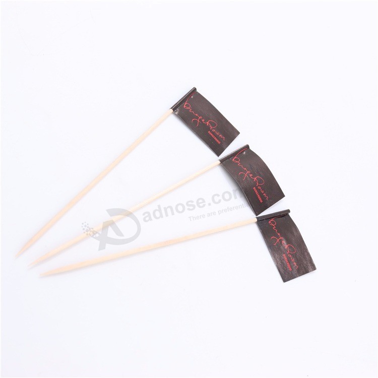 Bambus 12cm paper flag toothpicks with customized printing