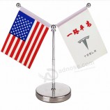 Custom usa germany country national digital printing fabric Y straight shape stand desk desktop table flag