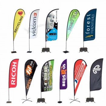 Custom promotional usage advertising exhibition event outdoor feather beach banner flag