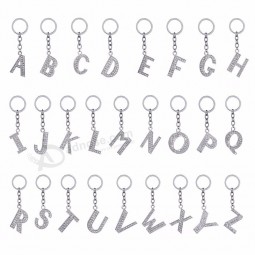 Wholesale Letters Keychain Alphabet Metal Ring Diamond Personalized Letter Key Chain