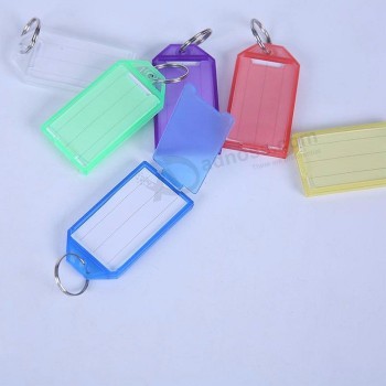 Custom Multicolor Plastic Keychain Memory Sticks Luggage ID Bag Key Name Tags Labels with Key Rings