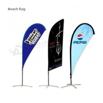 Poliéster publicitario que vuela la bandera de playa al aire libre de la bandera de la pluma