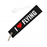 remove before flight knitted personalized logo polyester/nylon Key hanger