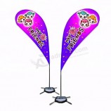 POS System Advertising Outdoor Flying Flag Tear Drop Banner With Pole Stands