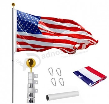Outdoor flag pole flag stand 16FT 20FT 25FT 30FT  aluminum telescopic  pole high quality Flexible