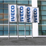 Polyester Iveco Rectangle Pole Banner Flag Custom