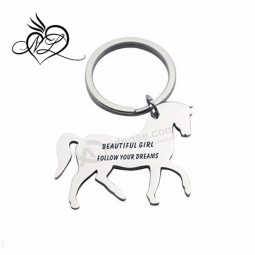 Stainless Steel Personalized Horse Pendant Keychain
