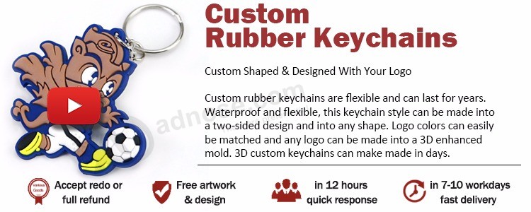 Manufacture soft pvc keychain cheap OEM fashion logo custom promotional semi-transparent 3d rubber keychains