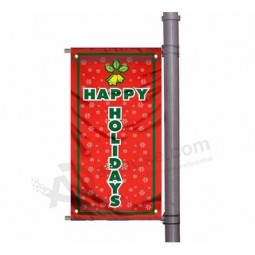 fijne feestdagen lichte paal banner