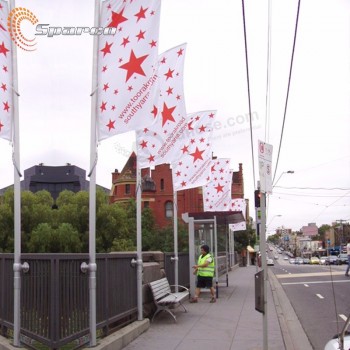 屋外の装飾的な1-5mのステンレス鋼の通りの旗の棒の旗