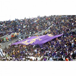 mesh Or fabric materials design crowd surfer carries giant banner flag