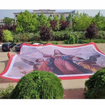 печать на заказ полиэстер ткань баннер гигантский размер изготовление большого флага