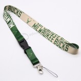 Bucks Wholesale Silk Screen Polyester Beaded Lanyards Id Badge Holder