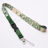 bucks wholesale silk screen polyester beaded lanyards Id badge holder