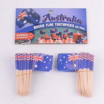 100PK Customized Promotional Disposable Flag Pick Toothpicks