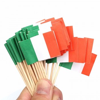 decoración de cócteles personalizada palos de bambú banderas de palillos de dientes personalizados