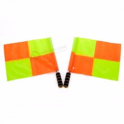 costura de doble color bandera del árbitro de fútbol deportes partido banderas del juez de línea de fútbol