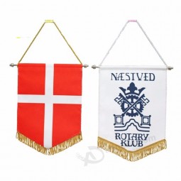 high quality custom logo cheap polyester football country sports club pennant flag for promotion