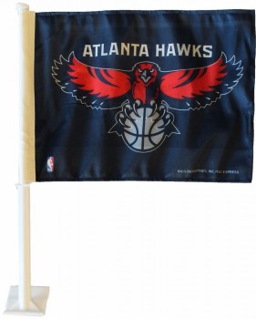 Polyester Atlanta Hawks NBA Logo Car Window Flag and Banner