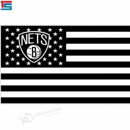 3 * 5英尺涤纶布鲁克林篮网和NBA旗帜