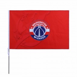 批发定制球迷挥舞着NBA篮球队印刷手持国旗