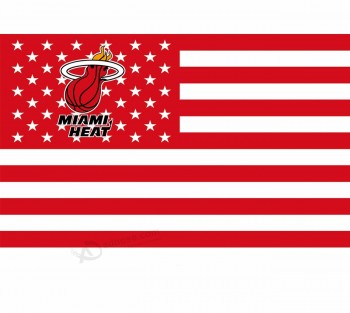 3*5ft Polyester Miami Heat NBA Flag and Banner
