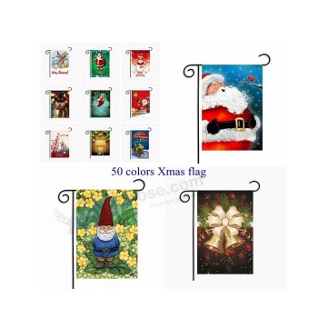 Decoration Double Side Polyester Christmas Garden Flag