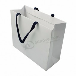 luxo reciclado impressão personalizada logotipo compras saco de papel de embalagem