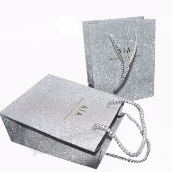 Customized Glitter Paper Bag Silvery Gift Bags