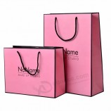 Logotipo personalizado de luxo sapatos homens vestidos mulheres sacos de mão de papel liso design de cor personalizada saco de papel de compras