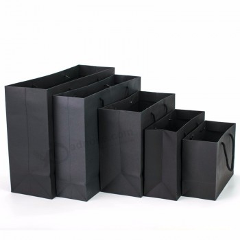 luxe boetiekverpakkingen op maat bedrukt zwart private label geschenkpapier tas A4-formaat