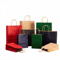 Cheap brown kraft paper bags for custom logo and stock size