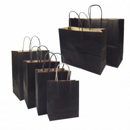 sacchetto di carta per shopping kraft con logo personalizzato stampa di lusso personalizzata