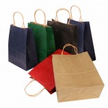 En stock fabricante de bajo costo de navidad barato bolsa de papel kraft marrón para ropa / regalo / comida / embalaje