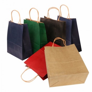 In voorraad fabrikant Goedkope kerst goedkope bruine kraft papieren zak voor kleding / cadeau / eten / verpakking