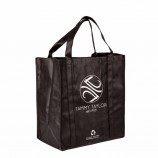 プロモーションカスタム黒食料品トートバッグ再利用可能な不織布ショッピングバッグ