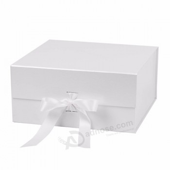 Hochwertige benutzerdefinierte Luxus-Logo gedruckt farbige faltbare Geschenkbox mit Band