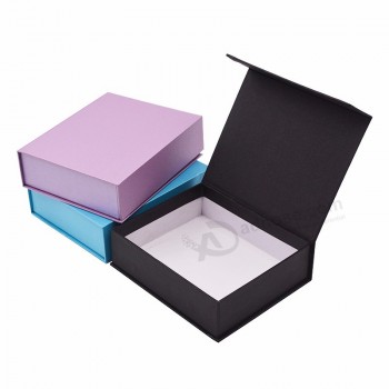 Caja de embalaje de extensión de cabello de regalo de papel de impresión de cierre magnético personalizado con tapa transparente