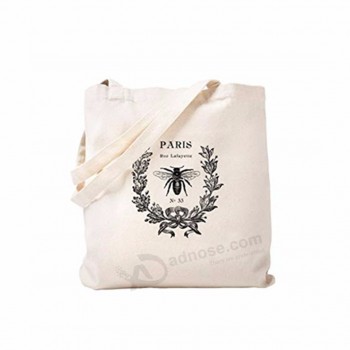 Organic Plain Shopping Bag With Custom Printed Logo Tote Cotton Canvas Bags