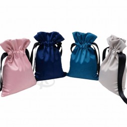 Custom printed jewelry pouch satin hair extension packaging bag
