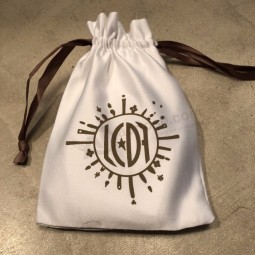 bolsa de satén blanca personalizada Bolsa, bolsa de satén con cordón