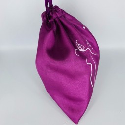 bolsos de la bolsa de fondo redondo / extensiones de cabello de seda Bolsa de satén con cordón / bolsa de satén