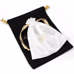 Design high quality silk jewelry gift dust pouch Packaging drawstring any size satin bag