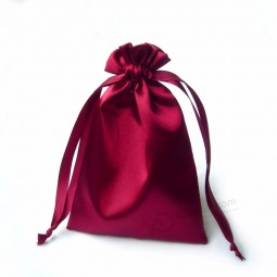 High quality silk jewelry gift dust pouch wig hair Packaging drawstring small satin bag