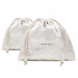 fabbricazione imballaggio borsa scarpa con coulisse copertina bianca piccola borsa di raso di seta sacchetto di polvere di cotone personalizzato per borsa di raso borsa